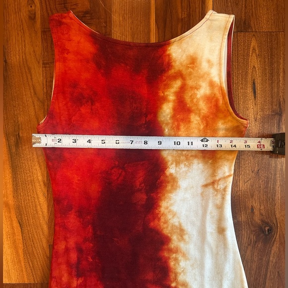 Isabel de Pedro Red Tie Dye Knee Length Bodycon Dress; Fits like S - Picture 4 of 9